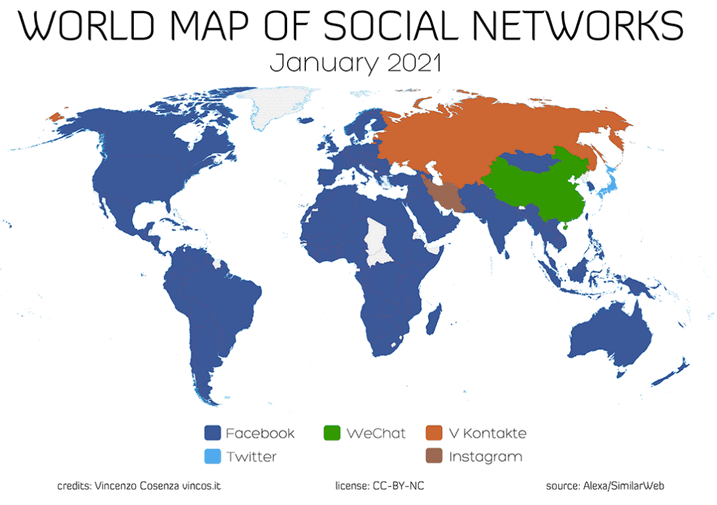 Redes Sociales por países
