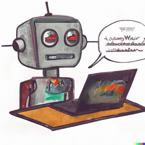 Robot Aprendiendo Idiomas En Un Ordenador